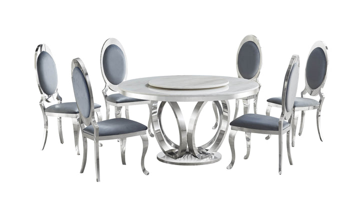 D615 Maxi Table (Cream/Chrome)