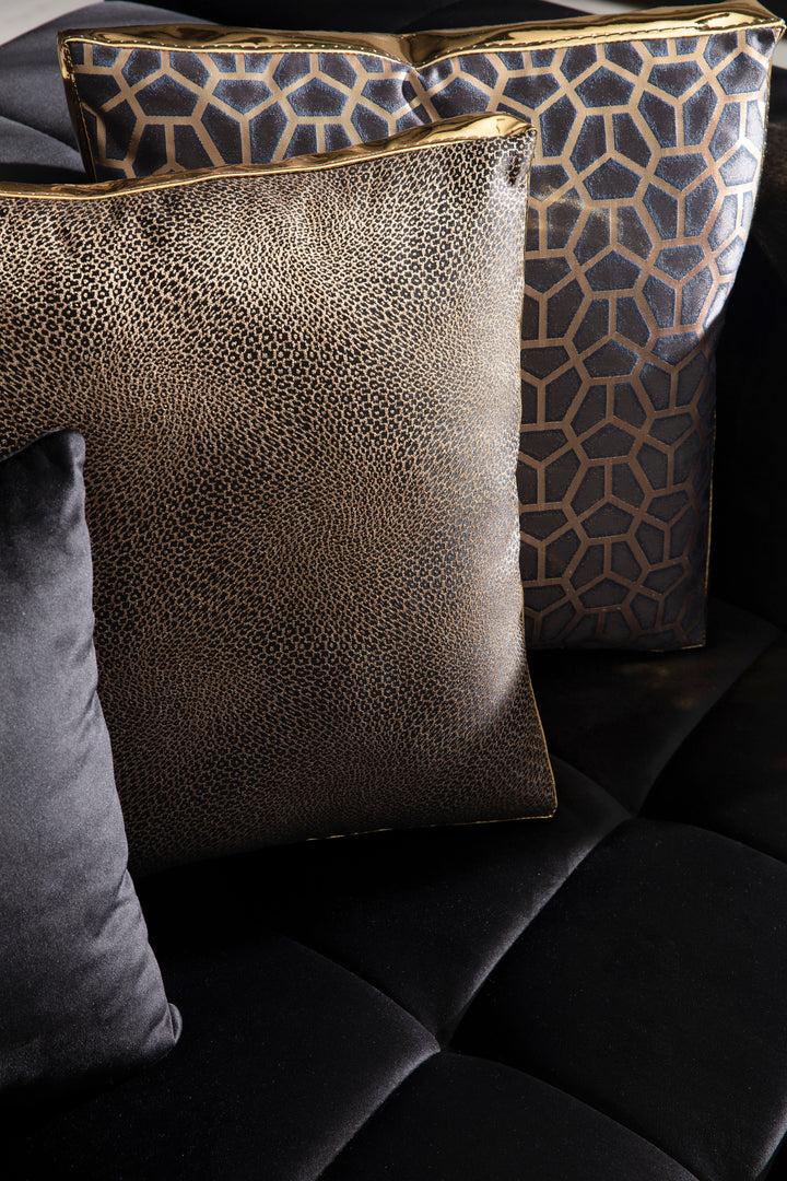 Elisha Black Velvet Double Chaise 130" Sectional [ETA: 9/15]