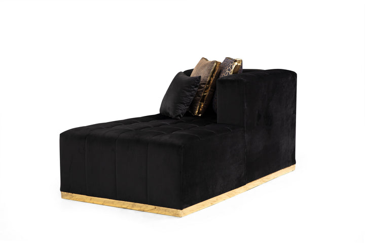 Elisha Black Velvet Double Chaise 130" Sectional [ETA: 9/15]