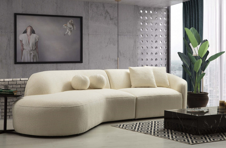Cloe Ivory Boucle Curved 134" LAF Sectional[ETA: 8/25]