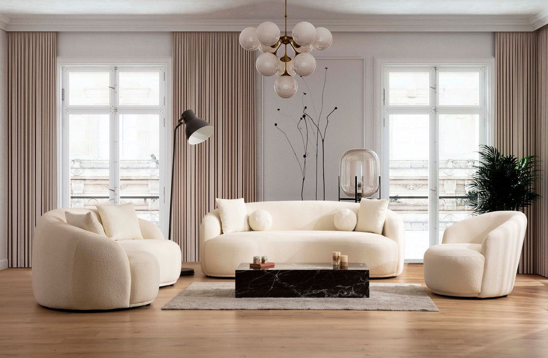 Bonita Ivory Boucle Sofa 91" &amp; Loveseat 81" [ETA: 10/10]