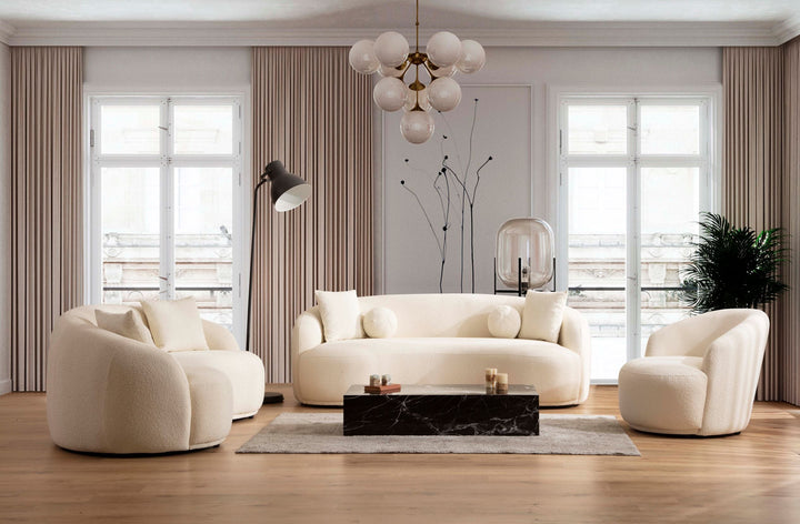 Bonita Ivory Boucle Sofa 91" &amp; Loveseat 81" [ETA: 10/10]