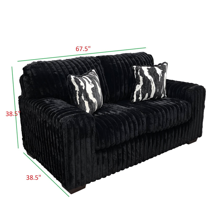 S319 Sofa and Loveseat (Black)