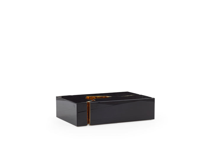 Dream Glass Black/Gold 3-Piece Coffee Table