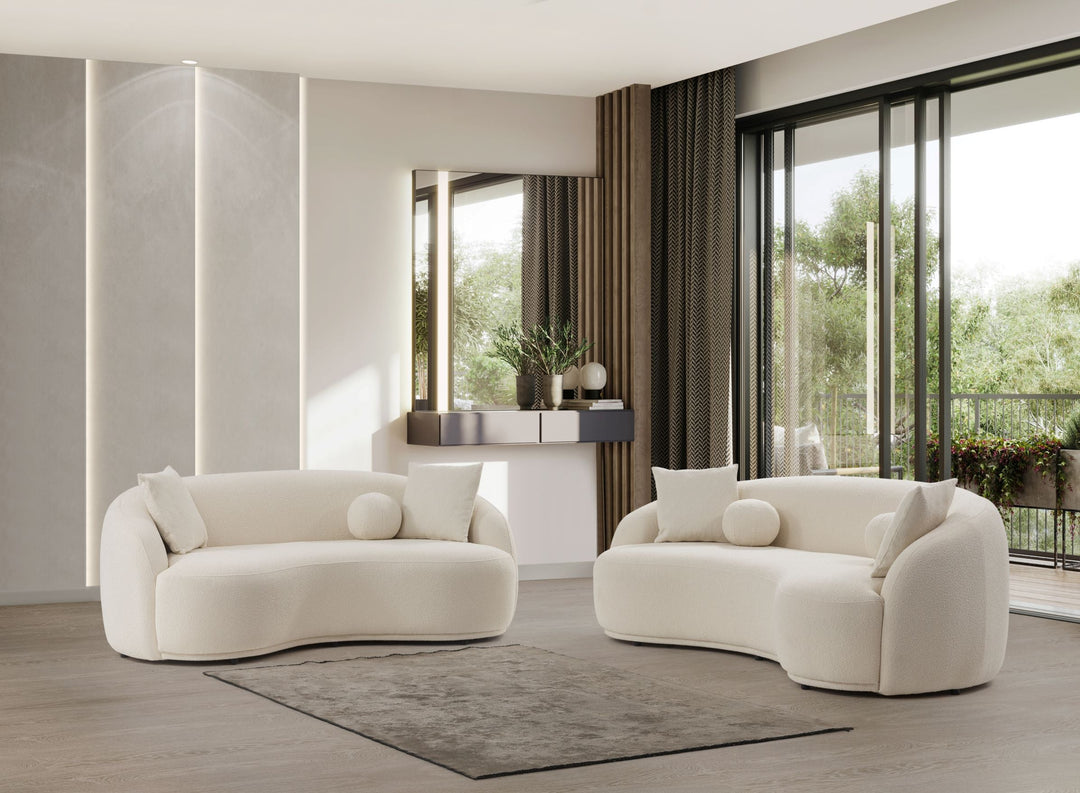 Bonita Ivory Boucle Sofa 91" &amp; Loveseat 81" [ETA: 10/10]
