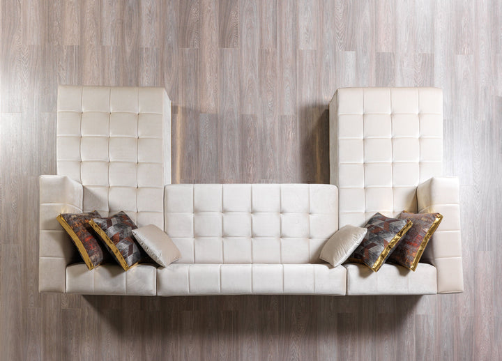 Elisha Ivory Velvet Double Chaise 130" Sectional [ETA: 10/10]
