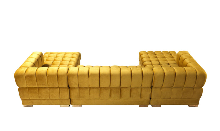 Ariana Mustard Velvet Double Chaise 138" Sectional [ETA: 8/30]