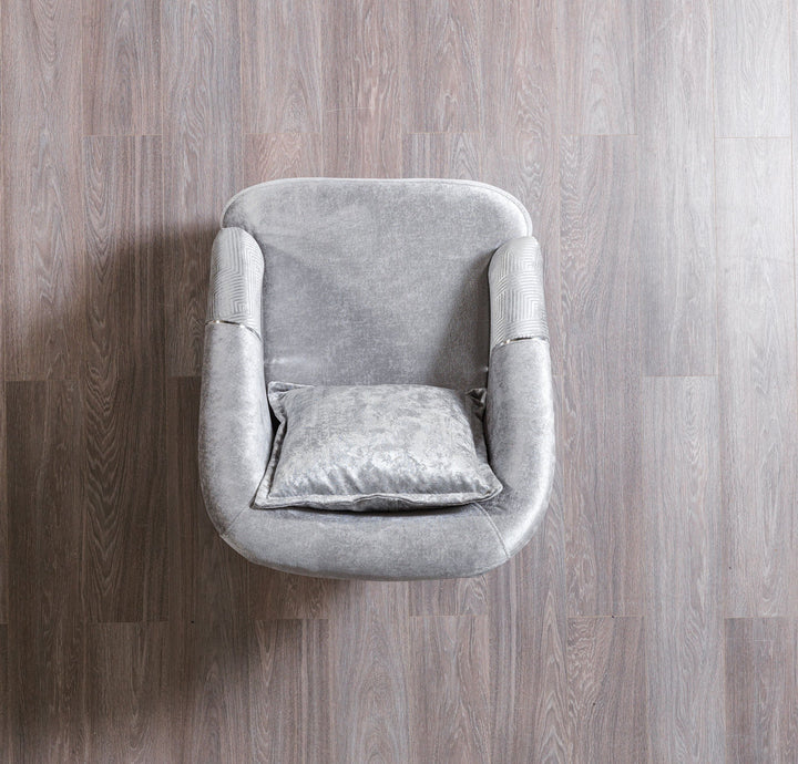 Santana Silver Velvet Chair