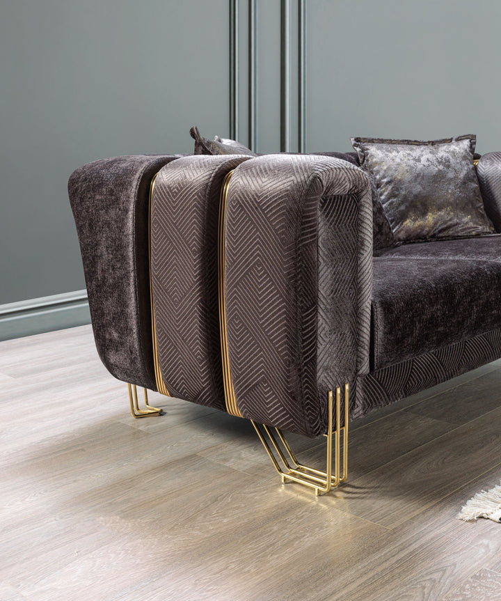 Santana Smoke Velvet Sofa