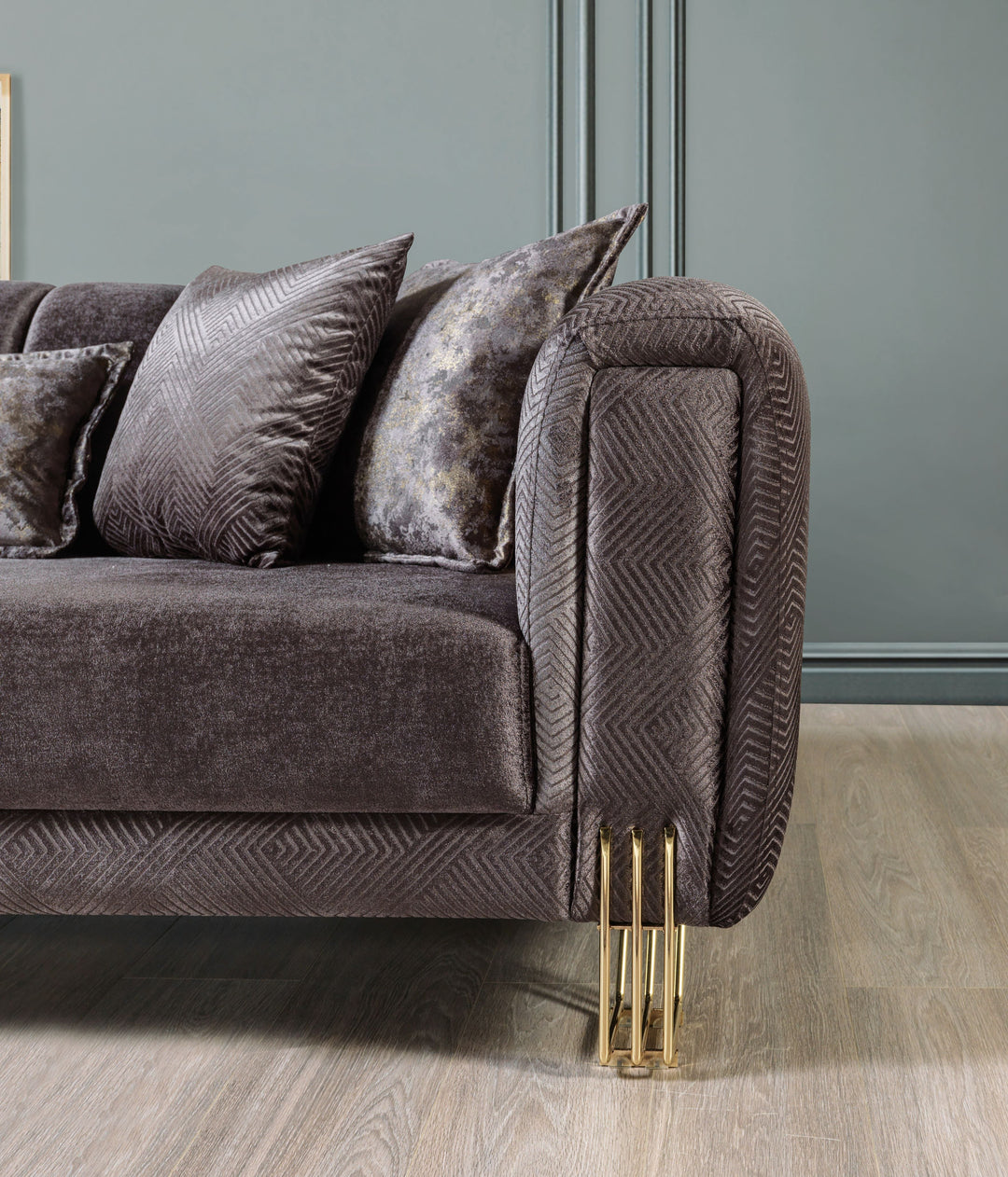 Santana Smoke Velvet Sofa