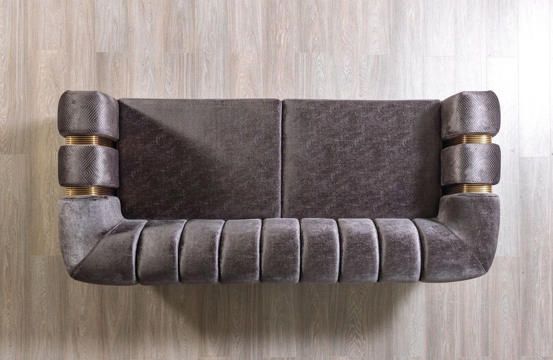 Santana Smoke Velvet Sofa