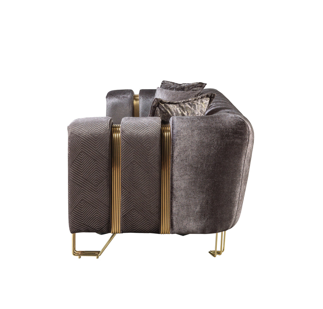 Santana Smoke Velvet Loveseat