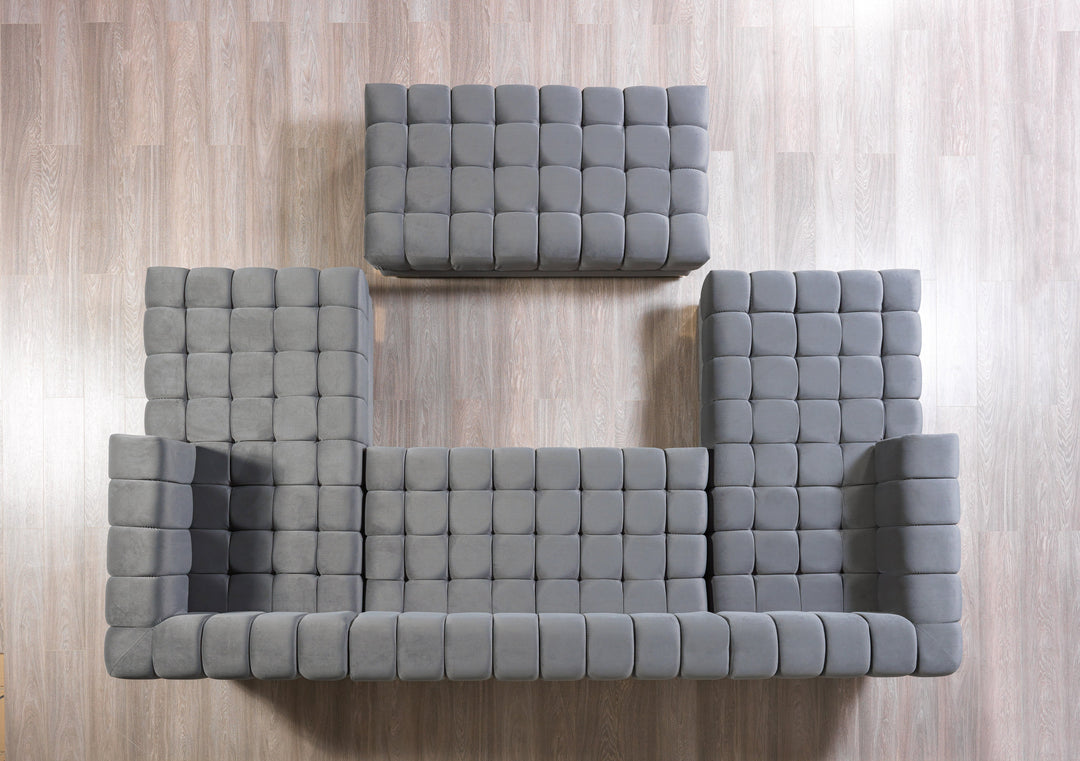 Ariana Gray Velvet Double Chaise 138" Sectional [ETA: 8/30]