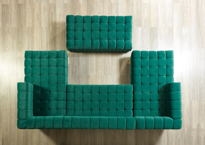 Ariana Green Velvet Double Chaise 138" Sectional  [ETA: 8/30]