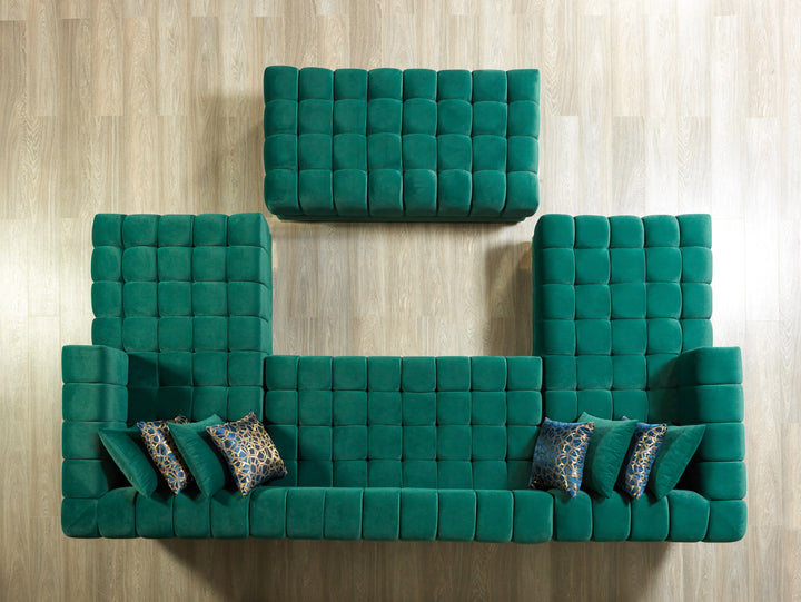 Ariana Green Velvet Double Chaise 138" Sectional  [ETA: 8/30]