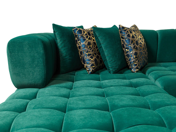 Ariana Green Velvet Double Chaise 138" Sectional  [ETA: 8/30]