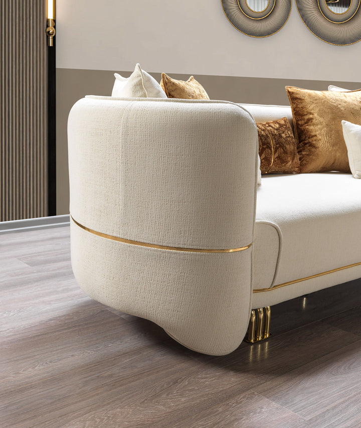 Helena Ivory Velvet Sofa 94" &amp; Loveseat 82"