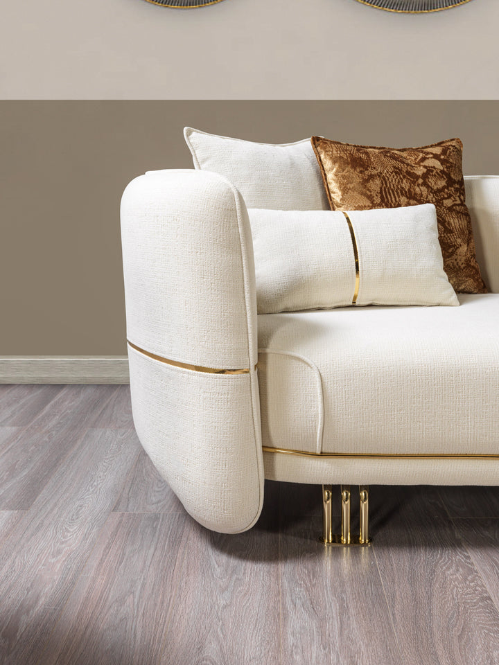 Helena Ivory Velvet Sofa 94" &amp; Loveseat 82"