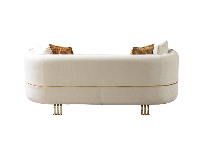 Helena Ivory Velvet Loveseat 82"