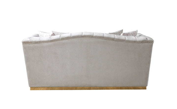 Milena Ivory Velvet Loveseat 73"