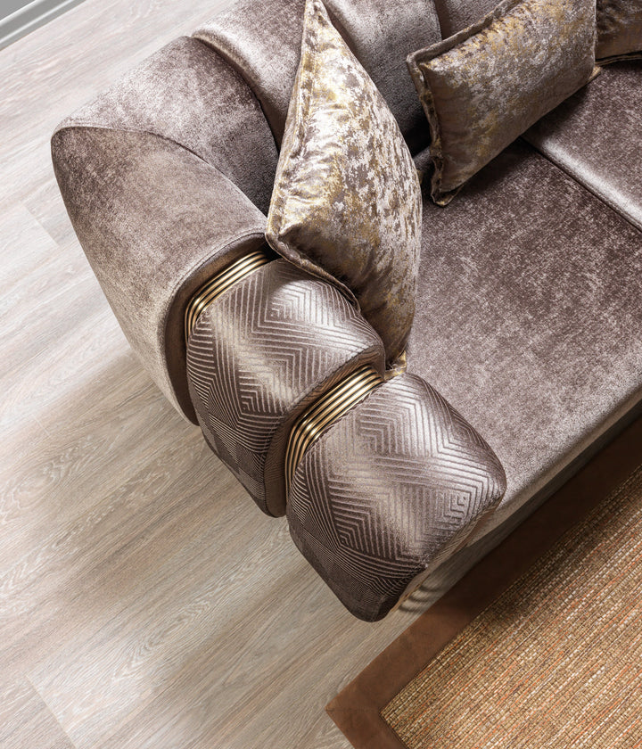 Santana Coffee Velvet Sofa 89" &amp; Loveseat 69"