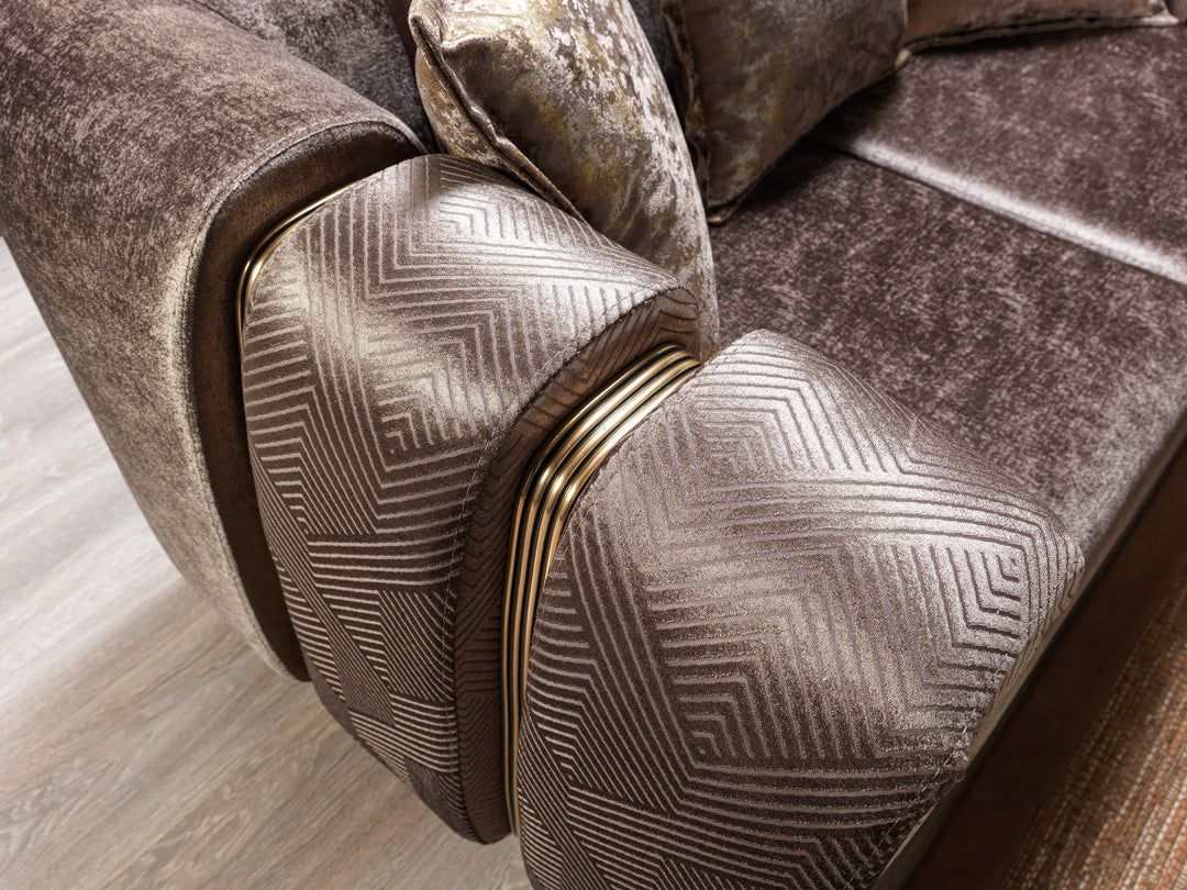 Santana Coffee Velvet Sofa 89" &amp; Loveseat 69"
