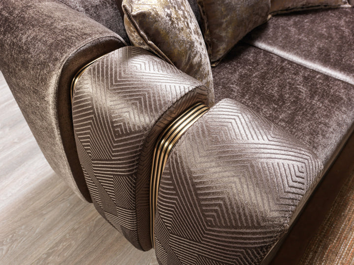 Santana Coffee Velvet Sofa 89" &amp; Loveseat 69"