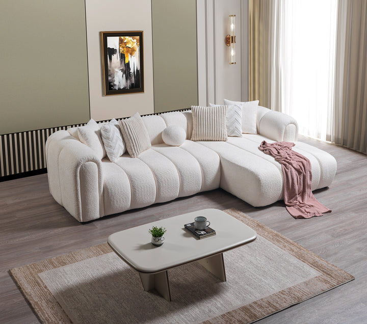 Lis Ivory Boucle RAF 115" Sectional[ETA: 8/25]