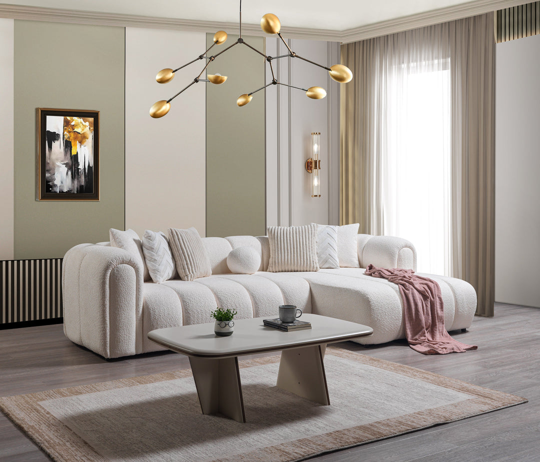 Lis Ivory Boucle RAF 115" Sectional[ETA: 8/25]