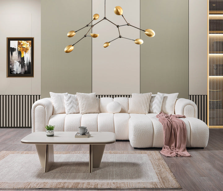 Lis Ivory Boucle RAF 115" Sectional[ETA: 8/25]