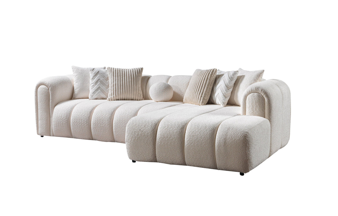 Lis Ivory Boucle RAF 115" Sectional[ETA: 8/25]