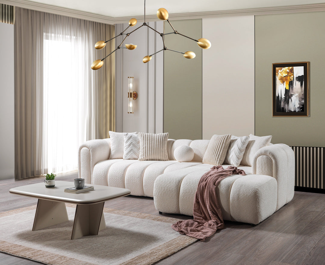 Lis Ivory Boucle RAF 115" Sectional[ETA: 8/25]