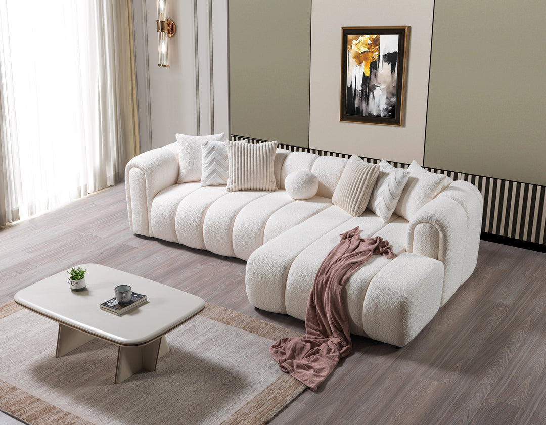Lis Ivory Boucle RAF 115" Sectional[ETA: 8/25]