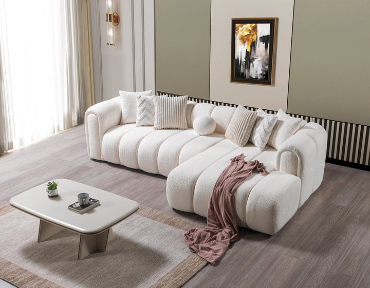 Lis Ivory Boucle RAF 115" Sectional[ETA: 8/25]