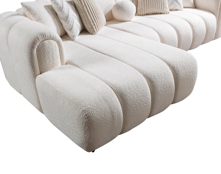 Lis Ivory Boucle LAF 115" Sectional