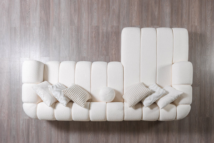 Lis Ivory Boucle LAF 115" Sectional