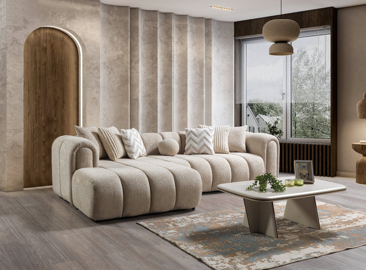 Lis Sand Boucle LAF 115" Sectional [ETA: 8/25]