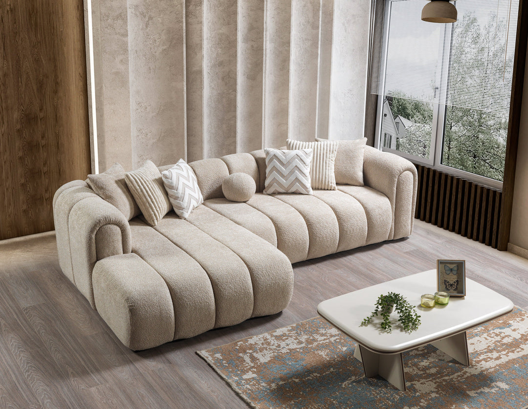Lis Sand Boucle LAF 115" Sectional [ETA: 8/25]