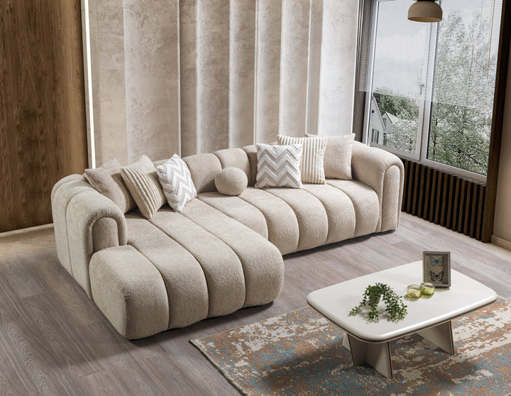 Lis Sand Boucle LAF 115" Sectional [ETA: 8/25]