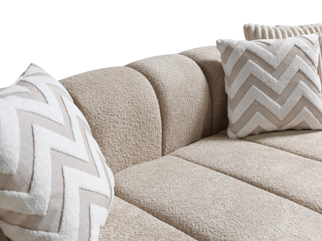 Lis Sand Boucle LAF 115" Sectional [ETA: 8/25]