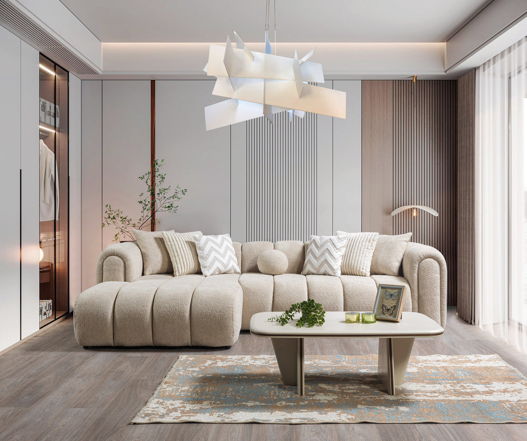 Lis Sand Boucle LAF 115" Sectional [ETA: 8/25]