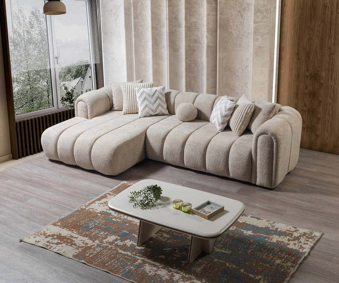Lis Sand Boucle LAF 115" Sectional [ETA: 8/25]