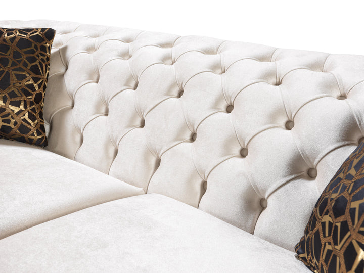 Lupino Ivory Velvet Sofa 98" &amp; Loveseat 79"