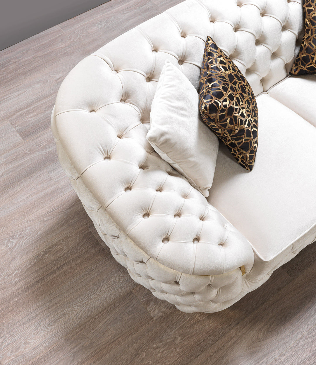 Lupino Ivory Velvet Sofa 98" &amp; Loveseat 79"