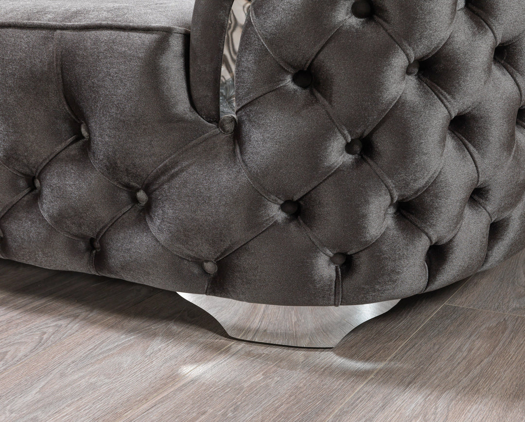 Lupino Gray Velvet Loveseat 79"