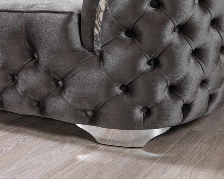 Lupino Gray Velvet Loveseat 79"