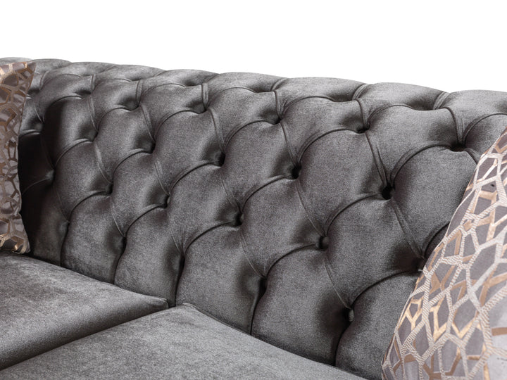 Lupino Gray Velvet Sofa 98" &amp; Loveseat 79"