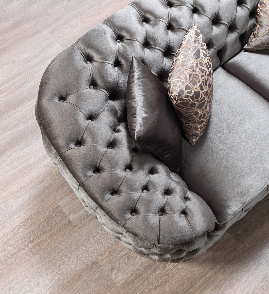 Lupino Gray Velvet Sofa 98" &amp; Loveseat 79"