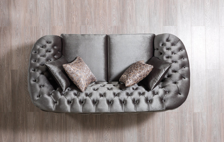 Lupino Gray Velvet Loveseat 79"