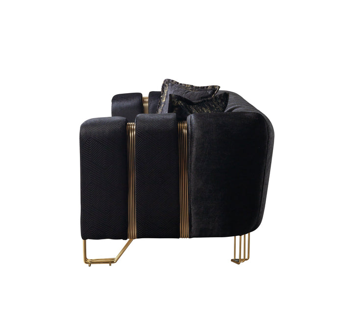 Santana Black Velvet Sofa